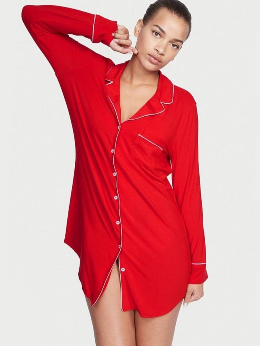 Victoria's Secret Modal Sleepshirt In Lipstick Red Size XL